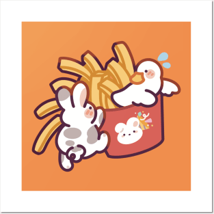 Duck & Bunny French Fries Posters and Art
